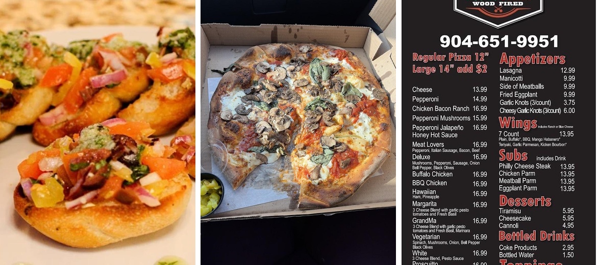 Rojas Wood Fired Pizza Menu
