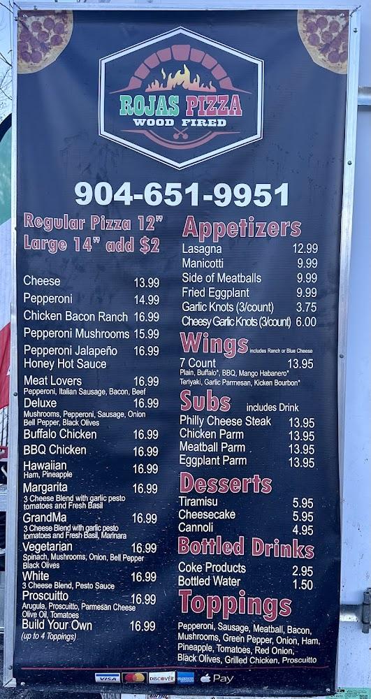 Rojas Wood Fired Pizza Menu image 2